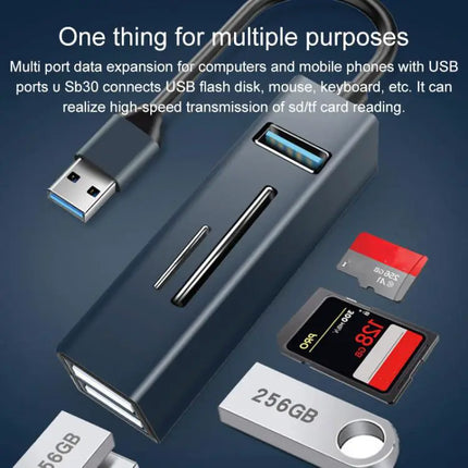 Multi-Functional USB 3.0 Hub for Connecting Peripherals and Memory Cards