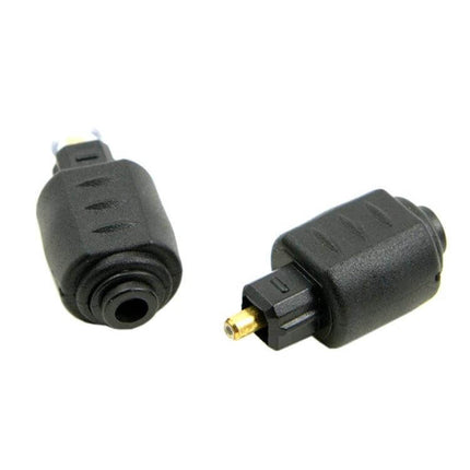 EMK Optical Fiber Adapter for Round to Square Port Conversion - black round-to-square audio fiber converter preventing ground loop noise