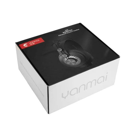 Yanmai Over-Ear Headphones Black Gold With Comfortable Padded Headband packaging box showing headphones image and branding