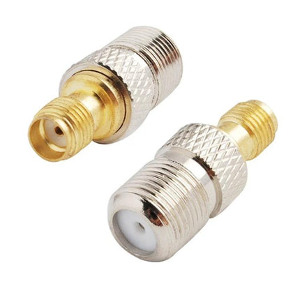 SMA Female to F Female Adapter for Antenna Cable Connections - gold/silver coax adapter for TV, router and wireless antenna setups
