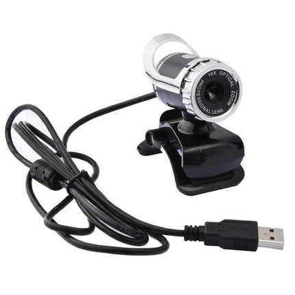 Versatile USB Webcam for Video Calls with 360-Degree Rotation and Microphone - black USB clip-on webcam with built-in mic