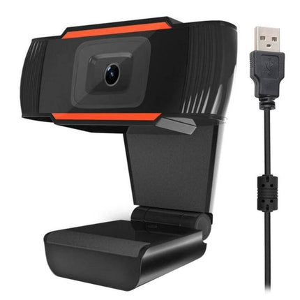USB Webcam with Built-in Microphone for PC and Laptop Video Calls - clip-on USB camera with adjustable mount and cable