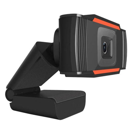 USB Webcam with Built-in Microphone for PC and Laptop Video Calls - black adjustable clip-on webcam with clear lens for Skype and online meetings