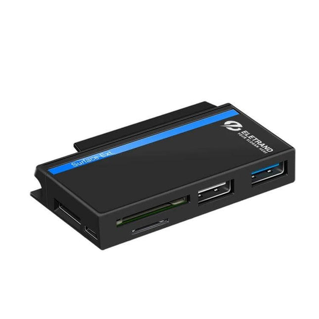 Rocketek USB Hub for Microsoft Surface Go with Multiple Ports black multiport hub with card readers and USB ports