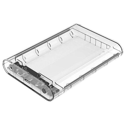 Orico External Hard Drive Enclosure for 3.5 Inch Storage Needs clear tool-free 3.5" HDD enclosure showing internal tray and ports