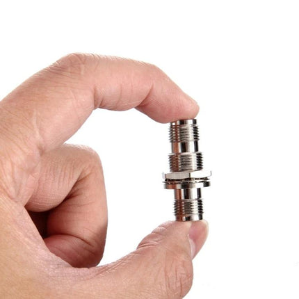 TNC Female to TNC Female Adapter with Screw Gasket for Antennas held between fingers, nickel-plated connector for antenna cable linking