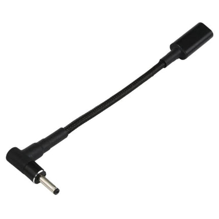 Compact USB-C to 3.0mm Elbow Adapter Cable for Device Charging, right-angle braided charging adapter with USB-C female input