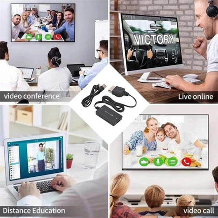 Digital HDMI Converter for Xbox to Modern TV Connections showing adapter and screens with gaming, video conference, distance education and video call uses