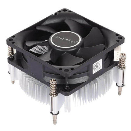 Aluminum CPU Cooler with Silent Fan for Desktop Computers - low-noise cooler with thickened aluminum heat sink and 4-pin connector