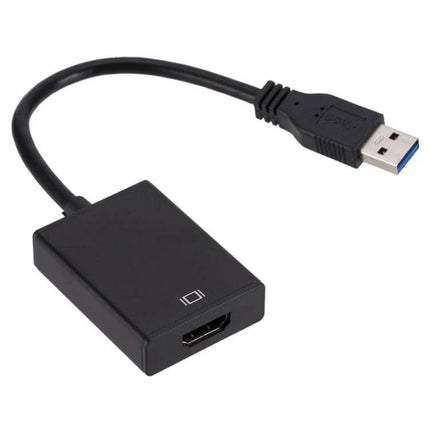 USB 3.0 to HDMI Adapter Cable for Connecting to Displays — black USB 3.0 to HDMI adapter cable for 1080p monitors, projectors and HDTVs