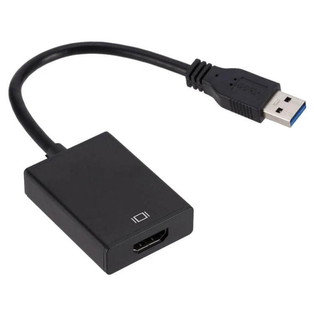 USB 3.0 to HDMI Adapter Cable for Connecting to Displays — black USB 3.0 to HDMI adapter cable for 1080p monitors, projectors and HDTVs