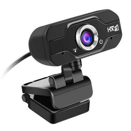 HXSJ S50 HD Webcam with Built-in Microphone for Laptops and Desktops showing black 720P webcam on adjustable clip mount