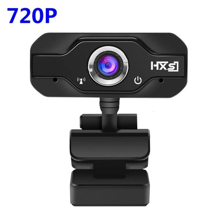 HXSJ S50 HD Webcam with Built-in Microphone for Laptops and Desktops 720P black webcam on clip mount, built-in mic and power indicator