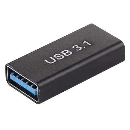 Aluminum Alloy Type-C to USB 3.0 Female Adapter for Connectivity - black aluminum USB 3.1 female adapter for Type-C devices, durable and compact