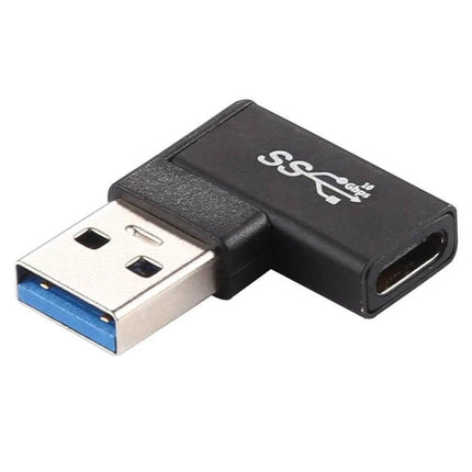 Type-C to USB Adapter with Right-Angle for Device Connectivity - compact L-shaped adapter for tight spaces, file transfer and charging
