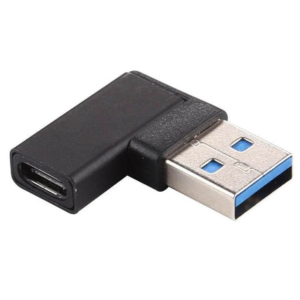 Type-C to USB Adapter with Right-Angle for Device Connectivity, black right-angle USB adapter for tight spaces