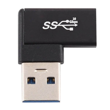 Type-C to USB Adapter with Right-Angle for Device Connectivity - black 90° USB 3.0 adapter for tight spaces, file transfer and charging