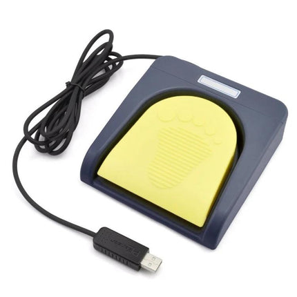PCsensor USB Foot Switch for Gaming and Computer Control — yellow pedal with USB cable for hands-free gaming and computer control