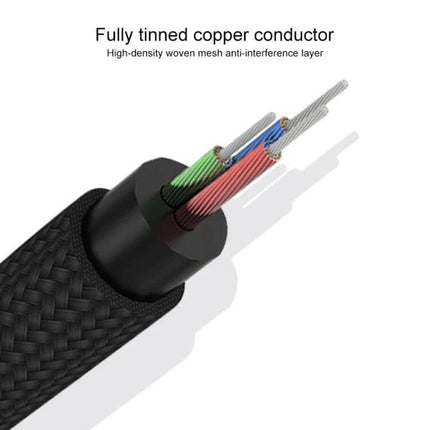 REXLIS 3.5mm to Dual RCA Audio Cable for Device Connections, 1.8m with fully tinned copper conductors and braided anti-interference jacket