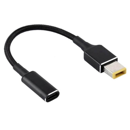 USB-C Charging Cable for Lenovo Laptops with Square Plug - compact 100W Type-C to square plug adapter cable for travel and tight spaces