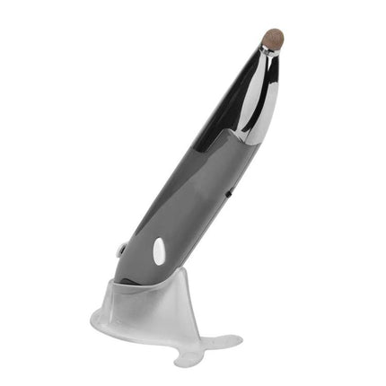 Wireless Optical Mouse with Stylus Pen for Tablets and PCs - compact black stylus-mouse on charging stand for tablet and PC use