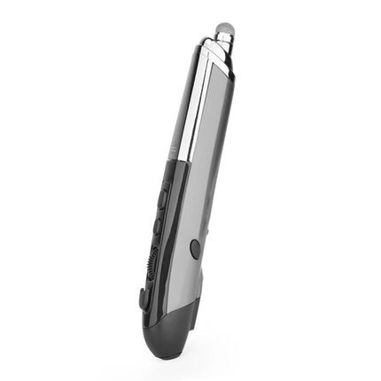 Wireless Optical Mouse with Stylus and Laser Pointer - compact pen-style wireless optical mouse with stylus tip and built-in laser pointer for presentations