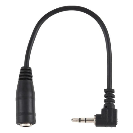 Handy Audio Cable Adapter for Connecting Devices in Daily Use - 2.5mm to 3.5mm right-angle black adapter cable for MP3 players and headphones