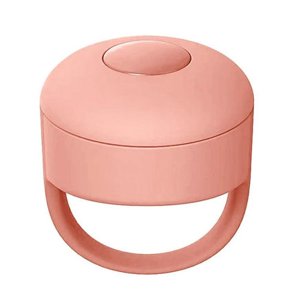 Bluetooth Fingertip Controller for Smartphone Video Apps — compact rose-pink fingertip remote with single top button for hands-free video navigation