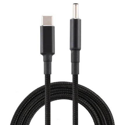 USB-C Charging Cable Adapter for 4.5x3.0mm Devices braided black cable with USB-C to 4.5x3.0mm plug for travel and daily charging