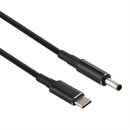 USB-C Charging Cable Adapter for 4.5x3.0mm Devices - black braided USB-C to 4.5x3.0mm charging adapter cable for travel and daily use