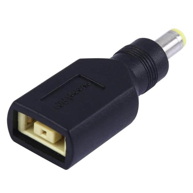 5.5 x 2.5mm Male to Big Square Female Laptop Power Adapter black plastic travel power plug adapter