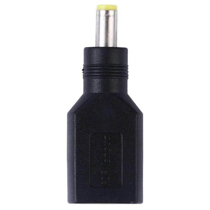5.5 x 2.5mm Male to Big Square Female Laptop Power Adapter black adapter showing male plug and big square female housing