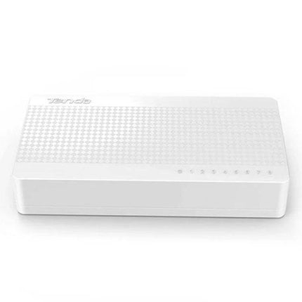 Tenda 8-Port Network Switch for Connecting Home Devices white compact plug-and-play Ethernet switch for home networking