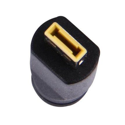 Universal Power Adapter for Lenovo Laptops and Tablets – close-up of yellow rectangular Lenovo tip for charging laptops and tablets, travel backup adapter