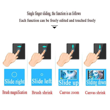 Veikk A50 10x6 Inch Graphic Tablet for Digital Drawing – touchscreen gestures: slide right/left/up/down to magnify/shrink brush and zoom canvas