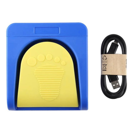 PCsensor Bluetooth Foot Switch for Computer Keyboard Control - blue wireless foot pedal with USB charging cable