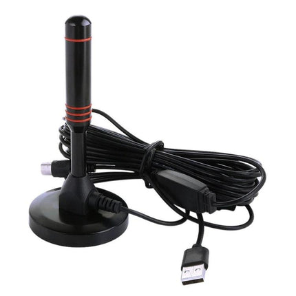Portable High-Gain TV Antenna for Digital Signal Reception - compact USB indoor/outdoor antenna with magnetic base and long cable