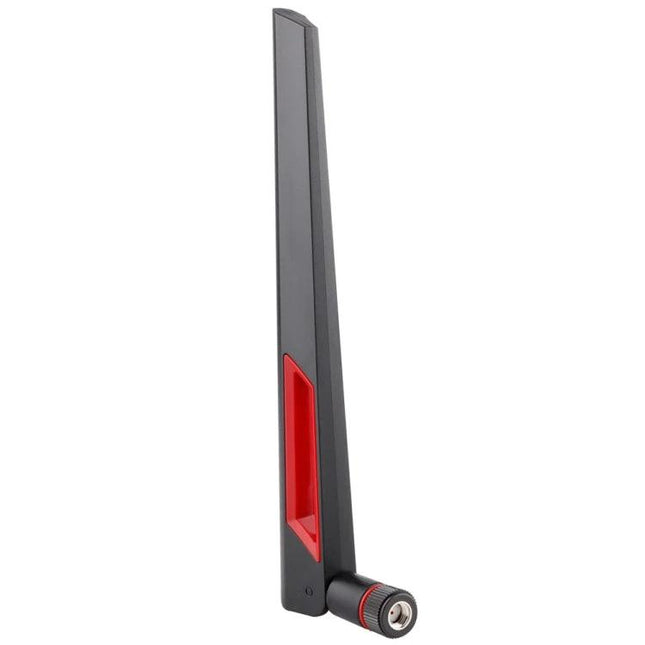 Dual-Band WiFi Antenna for 2.4GHz and 5GHz Routers, Suitable for Home Networks - black/red swivel antenna with RP-SMA connector, improves home signal