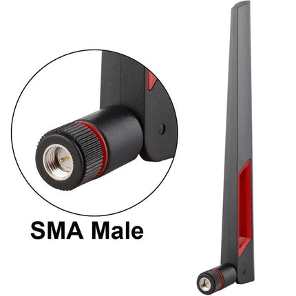 Dual Band WiFi Antenna for Routers and Wireless Adapters - black SMA male connector external antenna for 2.4GHz/5GHz range