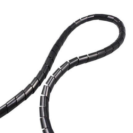 9 Meter PE Spiral Tube for Wire Organization, 10mm Diameter black spiral cable organizer protecting and bundling wires for home office and workshop