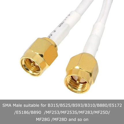 4G LTE Antenna with SMA Male Connector for Signal Boosting on Routers - gold SMA male cable for improved router reception