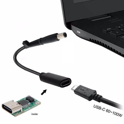 USB-C Adapter Charger Cable for HP Laptops and Devices – compact USB-C to HP barrel adapter for on-the-go charging of HP laptops and devices