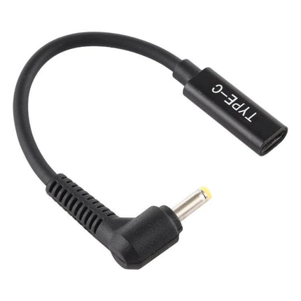 USB-C to 4.0 x 1.7mm Power Adapter Cable for Devices – compact 15.5cm black adapter cable with right-angle 4.0x1.7mm plug and Type-C female end