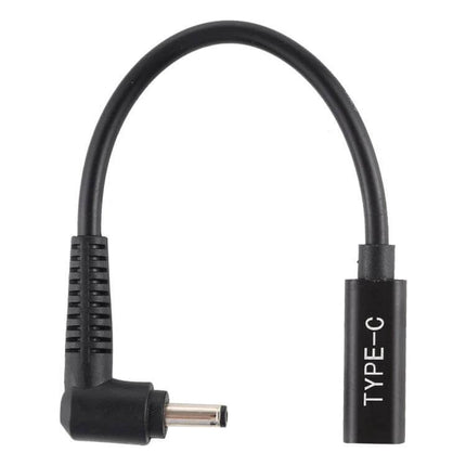 USB-C to 4.0 x 1.35mm DC Power Adapter Charging Cable – compact 16.5cm black adapter cable for laptops and tablets