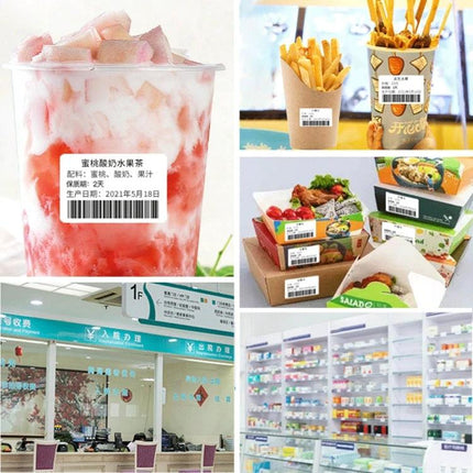 80mm x 40mm Self-Adhesive Thermal Labels for Barcode Use on food packaging, retail boxes and inventory shelves