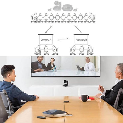 Logitech 10-Meter DIN Port Extension Cable for Speakers and Microphone - black cable extending conference room audio setup