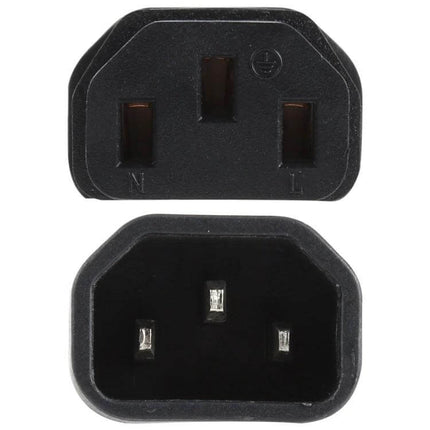 C13 to C14 AC Power Adapter for Server and Computer Connections - black inline adapter for servers and computers