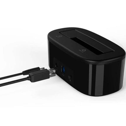 Orico External Hard Drive Dock for 2.5 and 3.5 Inch SATA Drives black dual-bay dock with USB cable for HDD and SSD backup