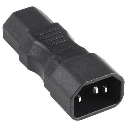 C13 to C15 Groove AC Power Adapter for Computers and Servers black inline connector for servers and workstations
