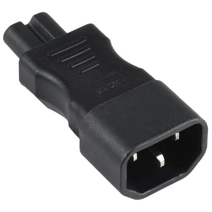 Adapter for Connecting C7 AC Devices to C14 Power Outlets - black C7 to C14 power adapter for home office and server room